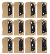 Kuber Industries Half Transparent 12 Pieces Non Woven Men's Coat Blazer Cover (Brown) - CTKTC030927